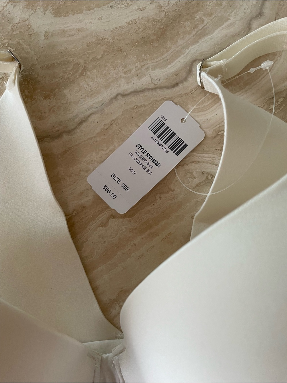 NWT Soma Vanishing Back Full Coverage  Bra in Ivory, size 38B, #670160251 - Picture 10 of 10